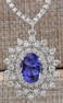 8.69 Carat Natural Tanzanite And Diamond Necklace In 14K White Gold