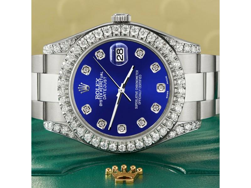 Rolex Datejust II 41mm 4.5CT Diamond Bezel/Lugs/Navy Blue Dial Watch: Rolex Datejust II 41mm 4.5CT Diamond Bezel/Lugs/Navy Blue Dial Watch / / Product Code: 255024967680-E / / Brand: Rolex / / Condition: Pre-Owned / / Model: Datejust, Reference 116300