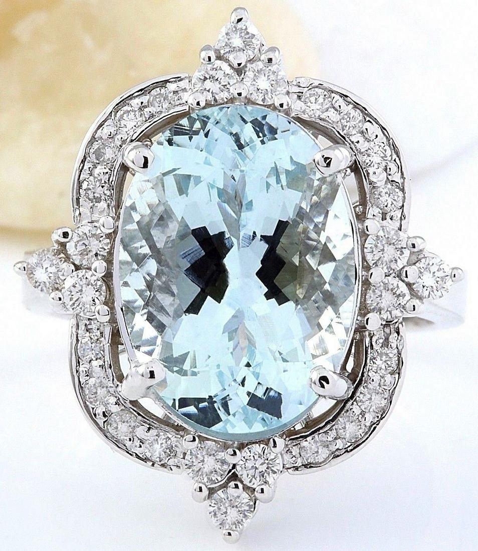 7.48 Carat Natural Aquamarine 18K Solid White Gold Diamond Ring: 7.48 Carat Natural Aquamarine 18K Solid White Gold Diamond RingItem Type: RingItem Style: CocktailMaterial: 18K White GoldMainstone: AquamarineStone Color: BlueStone Weight: 6.80 CaratStone Shape: Ova
