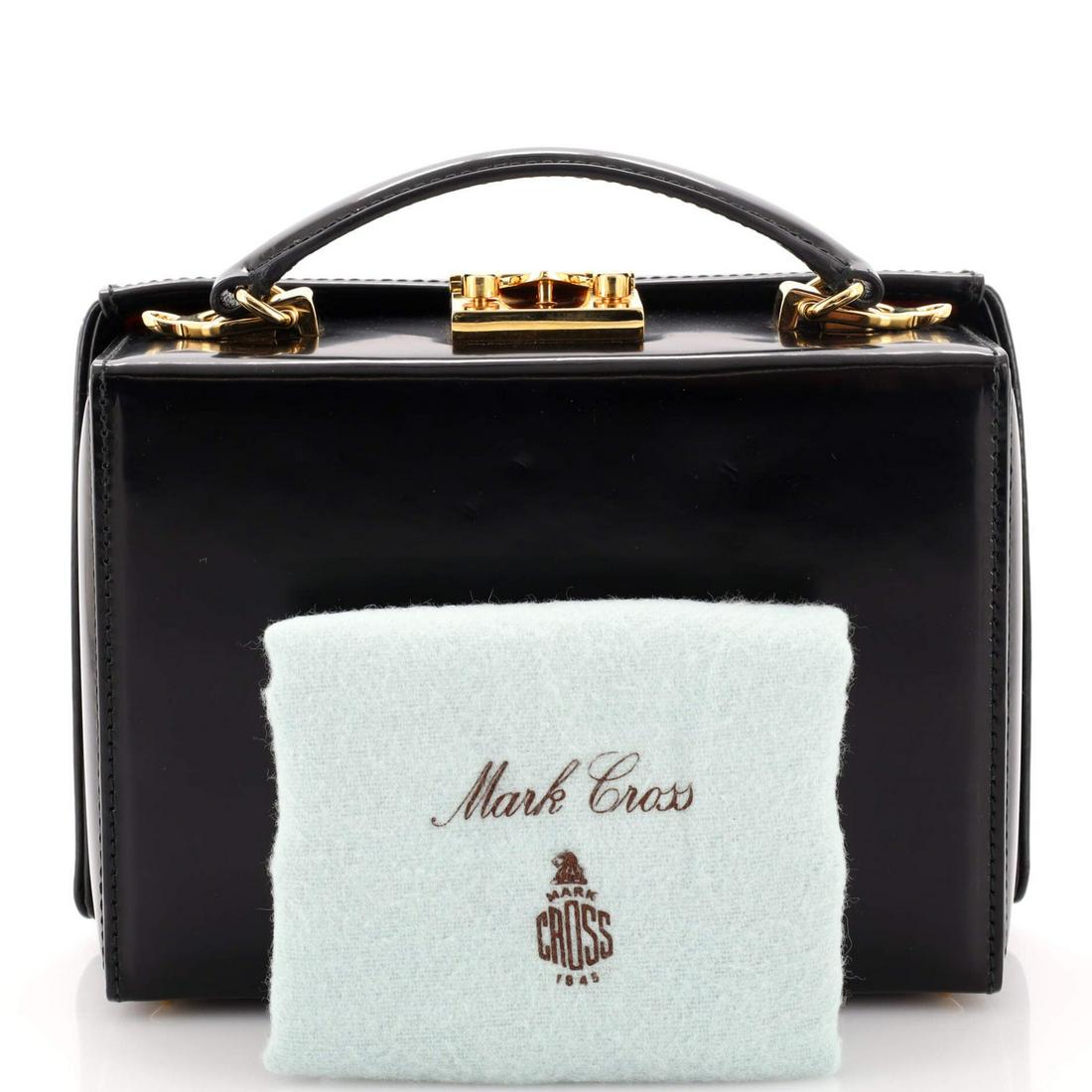 Mark Cross Grace Box Bag Leather Small: Mark Cross Grace Box Bag Leather Small / / Exterior Color: Black / / Interior Color: Red / / Exterior Material: Leather / / Interior Material: Leather / / Hardware Color: Gold / / Accessories: Clochet