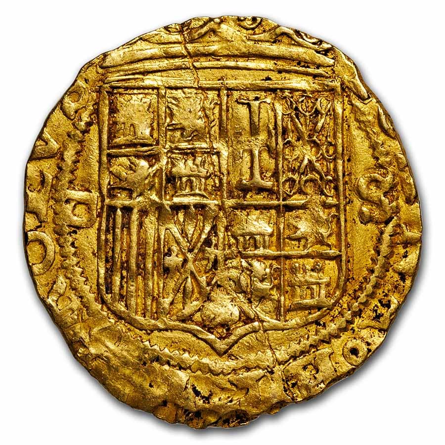 1556-1598 S CJ Spain Gold Escudo Philip II XF: 1556-1598 S CJ Spain Gold Escudo Philip II XF // Product ID: 274332 // Year: 1556-1598 // Grade: Extra Fine // Grade Service: None // Denomination: 1 Escudo // Mint Mark: N/A - Not Available // Metal 