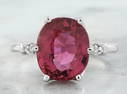 5.11 Carat Tourmaline 18K White Gold Diamond Ring