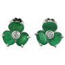 3.08 Carat Emerald 18K White Gold Diamond Earrings