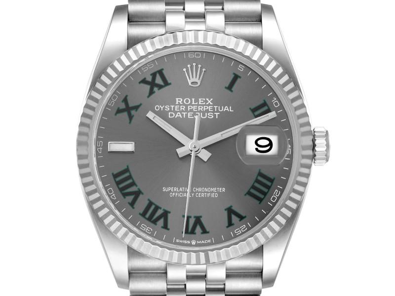 Rolex Datejust Steel White Gold Wimbledon Dial Mens Watch: Rolex Datejust Steel White Gold Wimbledon Dial Mens Watch Product Code: 48037-34CB0 Brand: Rolex Condition: Never Worn ---- Rolex Datejust Steel White Gold Wimbledon Dial Mens WatchOfficially certifie