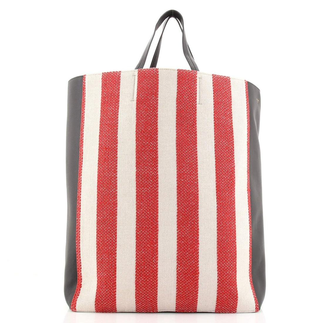 Celine Vertical Bi-Cabas Tote Printed Canvas and Leather Large: Celine Vertical Bi-Cabas Tote Printed Canvas and Leather Large Exterior Color: Print, Multicolor Interior Color: Print, Multicolor Exterior Material: Canvas (Plain), Leather Interior Material: Canvas