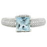 1.65 Carat Aquamarine 14K White Gold Diamond Ring