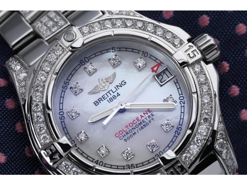 Breitling colt top diamond bezel