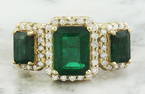 4.21 Carat Emerald 18K Yellow Gold Diamond Ring