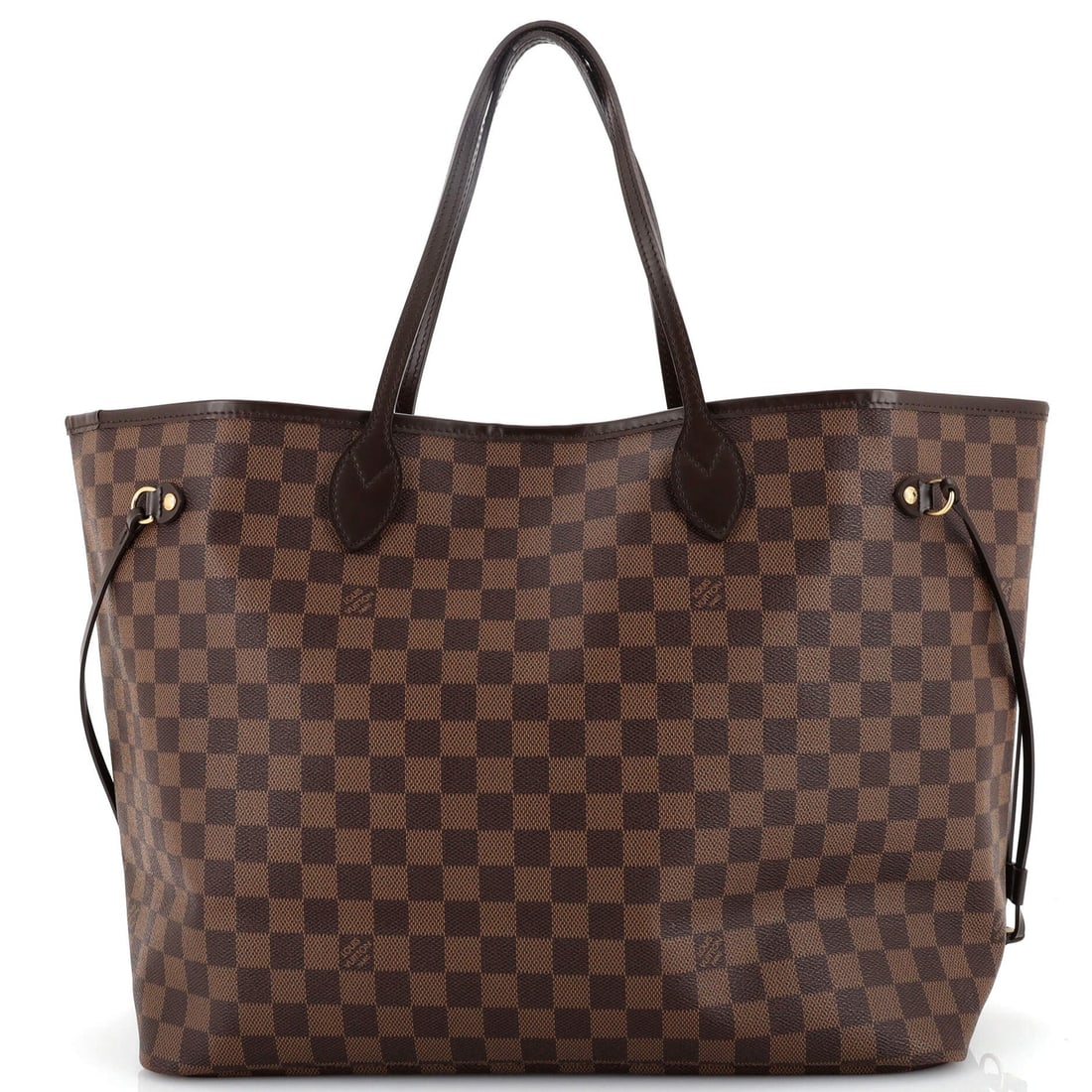 Louis Vuitton Neverfull Tote Damier GM: Louis Vuitton Neverfull Tote Damier GM ---- Exterior Color: Brown ---- Interior Color: Red ---- Exterior Material: Canvas Coated ---- Interior Material: Fabric ---- Hardware Color: Gold ---- Accessori