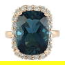 14.46 Carat Topaz 18K Rose Gold Diamond Ring