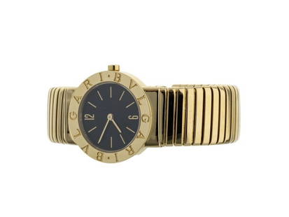 Bulgari Tubogas Yellow Gold On Bracelet Black Dial Quartz 26mm BB 26 2T: Bulgari Tubogas Yellow Gold On Bracelet Black Dial Quartz 26mm BB 26 2T ---- Product Code: 304337277358-E ---- Brand: Bulgari ---- Condition: Pre-Owned ---- Model: Bvlgari Bvlgari ---- Item Specifics: