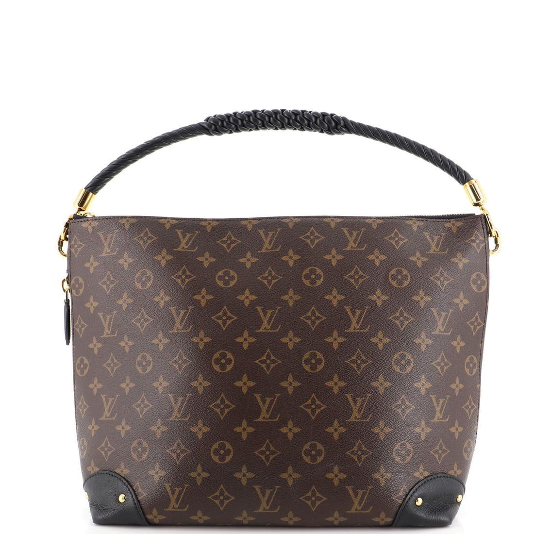 Louis Vuitton Triangle Softy Bag Reverse Monogram Canvas: Louis Vuitton Triangle Softy Bag Reverse Monogram Canvas ---- Exterior Color: Brown ---- Interior Color: Black ---- Exterior Material: Canvas Coated ---- Interior Material: Microfiber ---- Hardware Co