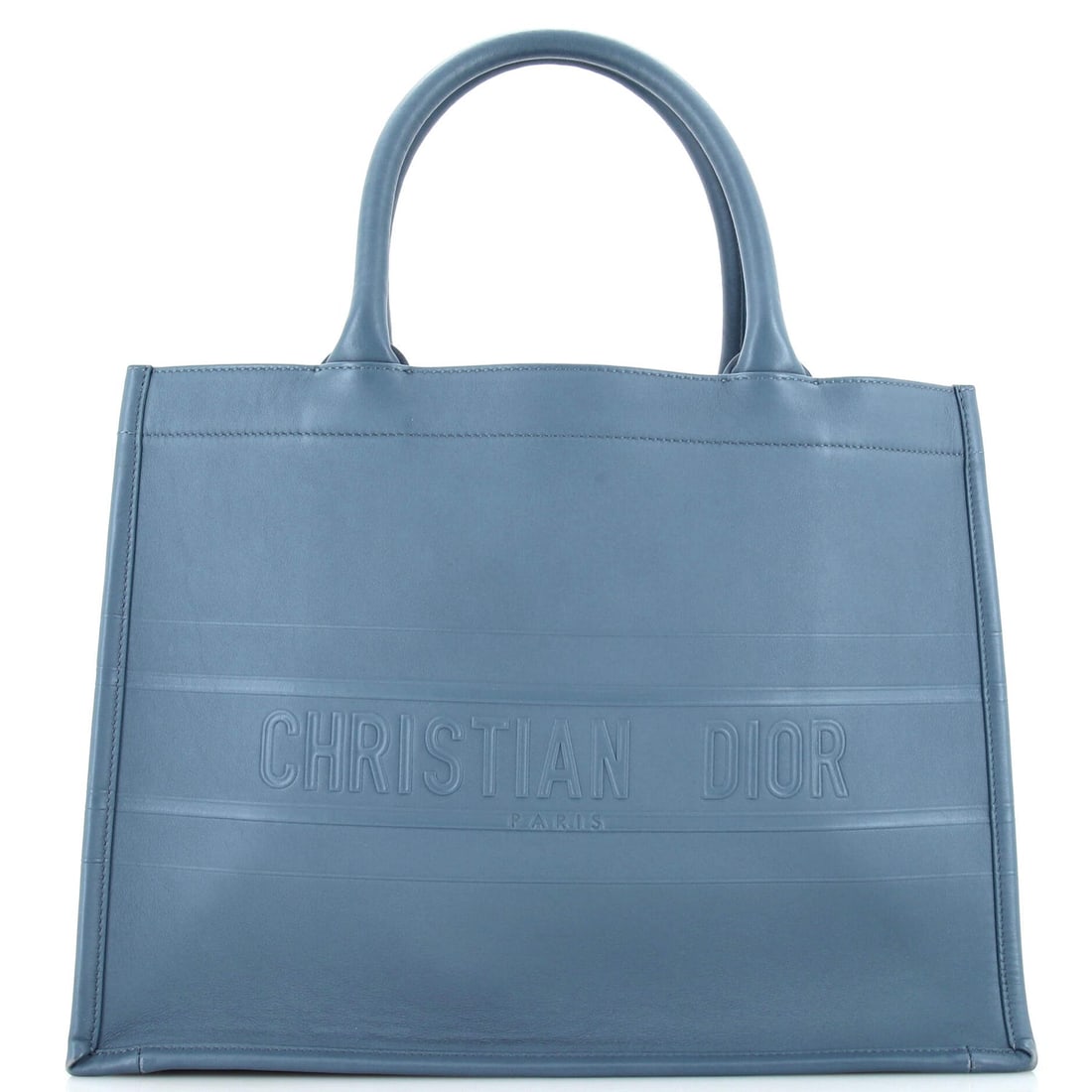 Christian Dior Book Tote Embossed Leather Medium: Christian Dior Book Tote Embossed Leather Medium ---- Exterior Color: Blue ---- Interior Color: Blue ---- Exterior Material: Canvas Plain ---- Interior Material: Canvas Plain ---- Accessories: No Acce