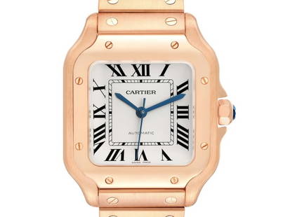 Cartier Santos Rose Gold Midsize Mens Watch: Cartier Santos Rose Gold Midsize Mens Watch ---- Product Code: 54819-34CB0 ---- Brand: Cartier ---- Condition: Pre-Owned Cartier Santos Rose Gold Midsize Mens Watch . Automatic ---- self-winding movem