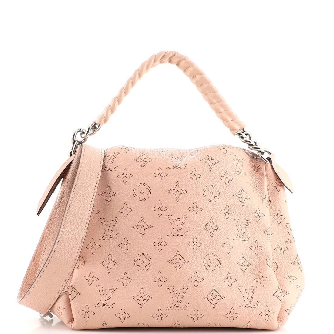 Louis Vuitton Babylone Handbag Mahina Leather BB: Louis Vuitton Babylone Handbag Mahina Leather BB Exterior Color: Pink Interior Color: Brown Exterior Material: Leather Interior Material: Microfiber Hardware Color: Silver Accessories: No Accessor