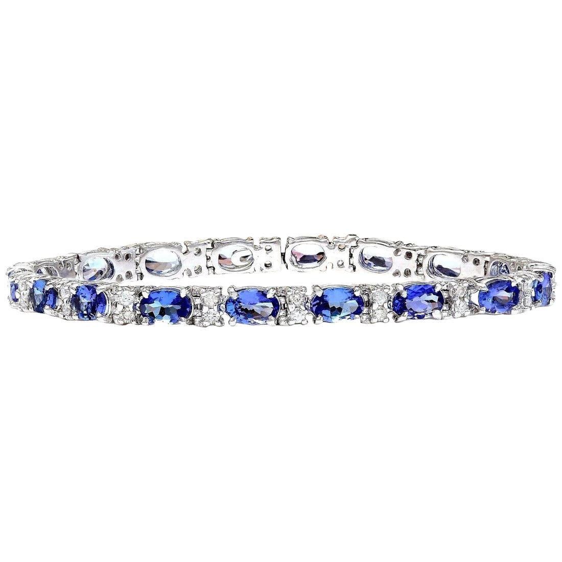 11.10 Carat Natural Tanzanite 14K Solid White Gold Diamond Bracelet: 11.10 Carat Natural Tanzanite 14K Solid White Gold Diamond Bracelet 11.10 Carat Natural Tanzanite 14K Solid White Gold Diamond BraceletItem Type: BraceletItem Style: TennisItem Length: 6.8 InchesItem 