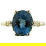 3.41 Carat Topaz 14K Yellow Gold Diamond Ring