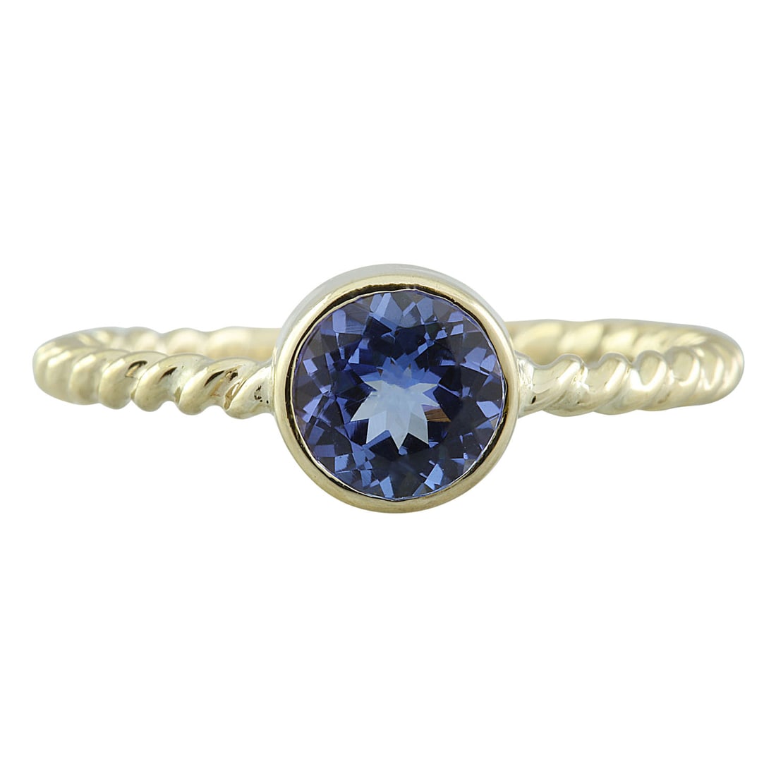 1.00 Carat Tanzanite 14K Yellow Gold Ring: 1.00 Carat Tanzanite 14K Yellow Gold Ring Stamped: 14K Total Ring Weight: 2.2 Grams Tanzanite Weight: 1.00 Carat (6.70x6.70 Millimeters) Face Measures: 6.70x6.70 Millimeter SKU: [600128]