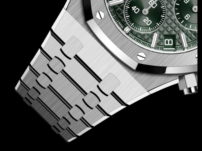 Audemars Piguet 26240ST.OO.1320ST.04 Green Dial Chronograph 50th Anniversary 2022 (Brand New): Audemars Piguet 26240ST.OO.1320ST.04 Green Dial Chronograph 50th Anniversary 2022 (Brand New) ---- Product Code: AUDEMARSPI-630658E2428BF ---- Brand: Audemars Piguet ---- Condition: Never Worn ---- 26