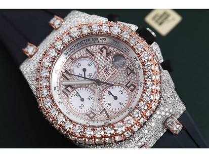 Audemars Piguet Royal Oak Offshore Chronograph 25721ST.OO.1000ST.09 Custom Two Tone Rose Diamond: Audemars Piguet Royal Oak Offshore Chronograph 25721ST.OO.1000ST.09 Custom Two Tone Rose Diamond Watch ---- Product Code: DR532-E21A8 ---- Brand: Audemars Piguet ---- Condition: Pre-Owned ---- Audemar