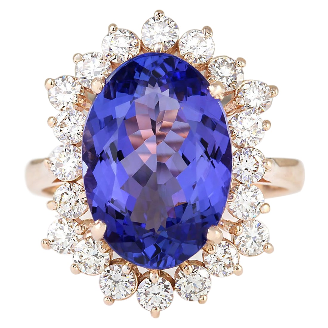 7.50 Carat Natural Tanzanite 18K Rose Gold Diamond Ring: 7.50 Carat Natural Tanzanite 18K Rose Gold Diamond Ring Stamped: 18K Rose Gold Total Ring Weight: 6.0 Grams Ring Length: N/A Ring Width: N/A Gemstone Weight: Total Natural Tanzanite Weight is 6.40 Car