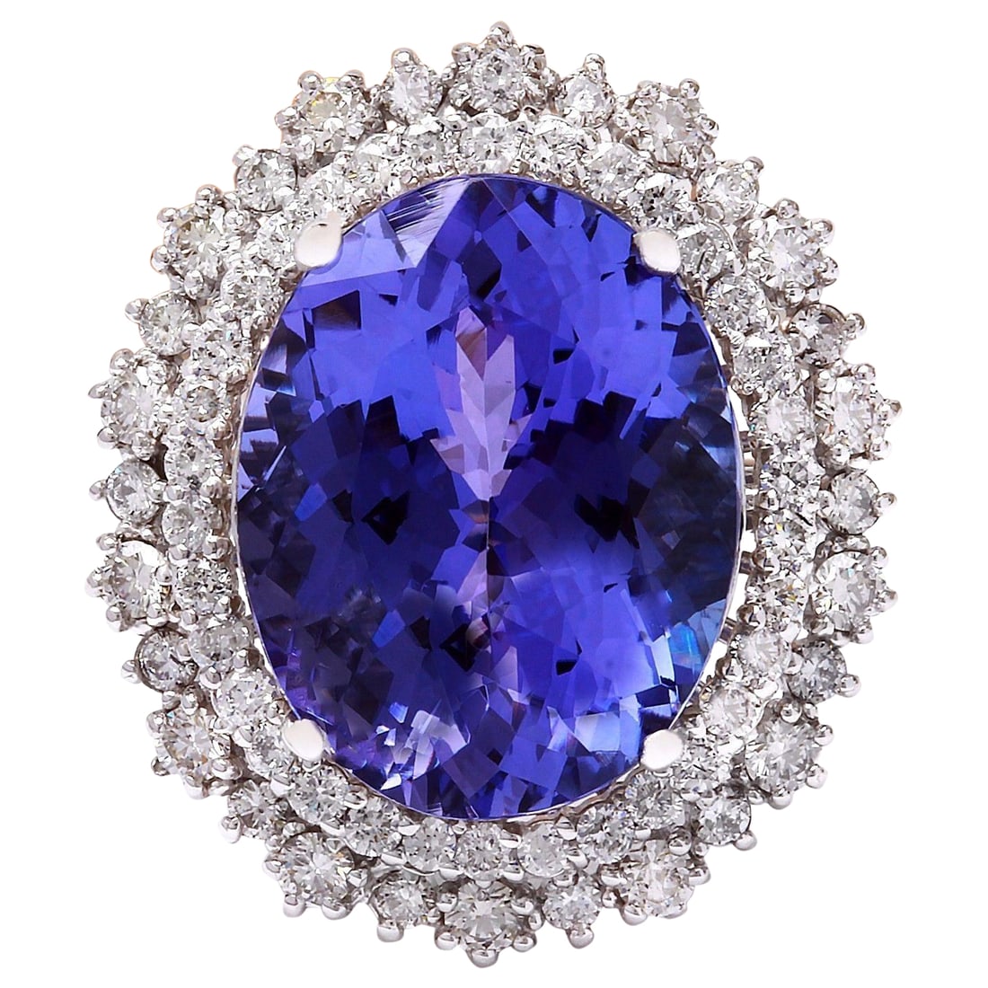 17.52 Carat Natural Tanzanite 14K Solid White Gold Diamond Ring: 17.52 Carat Natural Tanzanite 14K Solid White Gold Diamond Ring 17.52 Carat Natural Tanzanite 14K Solid White Gold Diamond RingItem Type: RingItem Style: CocktailMaterial: 14K White GoldMainstone: Tan