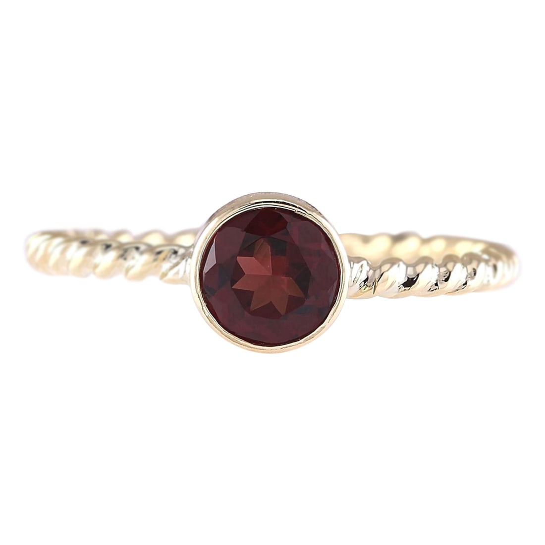 1.00 Carat Natural Garnet 18K Yellow Gold Ring: 1.00 Carat Natural Garnet 18K Yellow Gold Ring Stamped: 18K Yellow Gold Total Ring Weight: 2.0 Grams Ring Length: N/A Ring Width: N/A Gemstone Weight: Total Natural Garnet Weight is 1.00 Carat Color: 