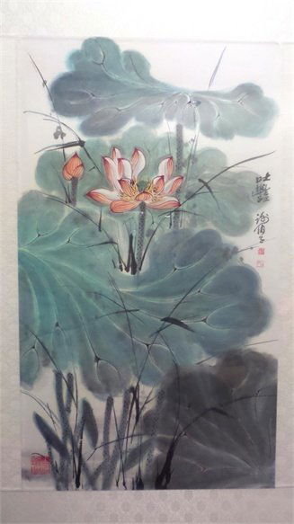 XIAN-BOZHI (1923 - 2014 )INK AND COLOR ON PAPER SINGED (1 of 6)