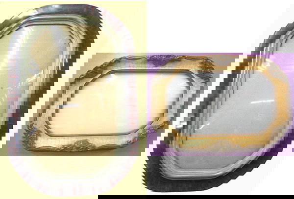 Antique picture frames: Two antique picture frames with curved protective glass, octogonal shape, one laquered ca 1910, the wood and giesso, very nice