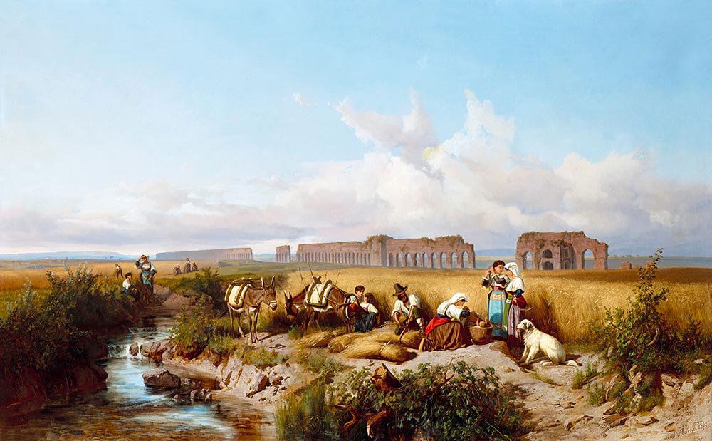 Marko Andras, 1824-1895, Landscape in Rome, 1872: Artist: Marko Andras Dates: 1824-1895 Title: Landscape in Rome, 1872 Size: 103x160,5 cm Technique: Oil on canvas Signature: signed lower right: And Marko 1872