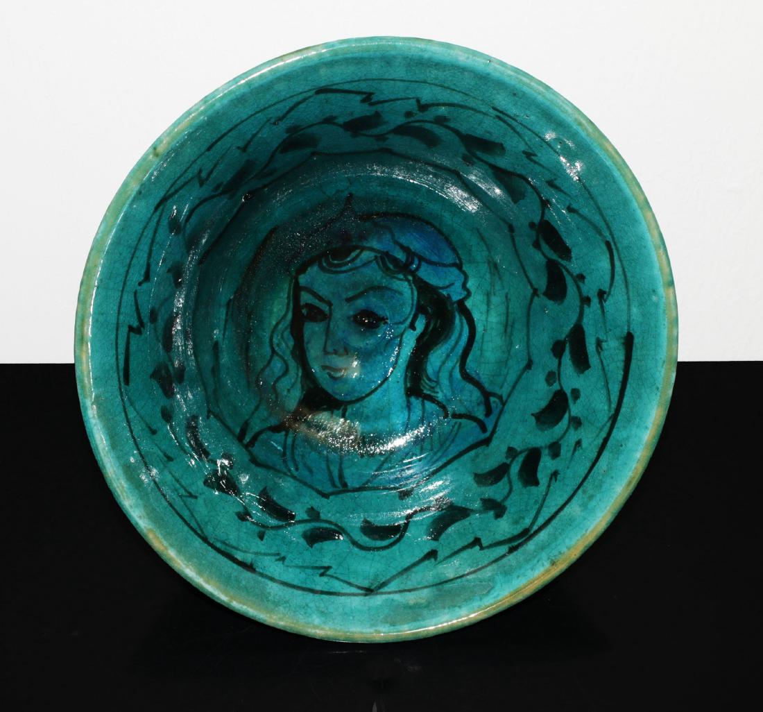 Old persian Cachepot blue and green colour decorated 26 (1 of 6)