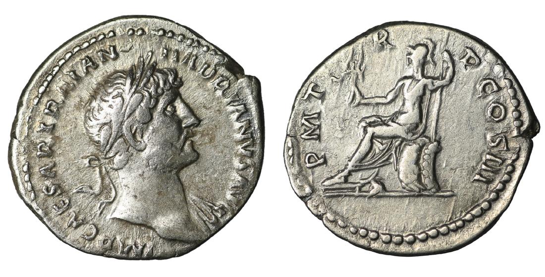 Hadrian. Denarius. 123 AD. \ Roma (1 of 1)