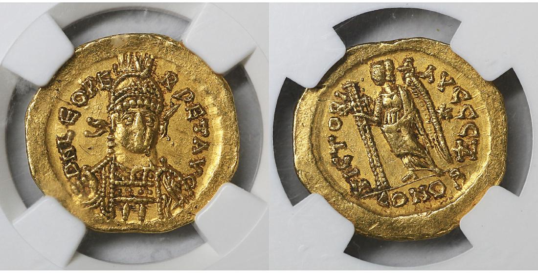 Leo I Gold Solidus 457-474 NGC grade Ch XF (1 of 2)
