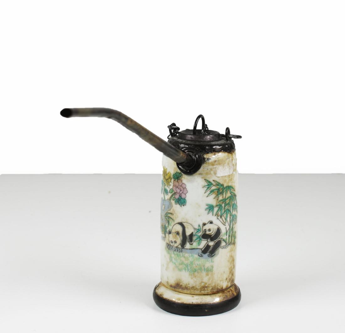 Porcelain water pipe. Handmade painted Late Qing (1 of 6)
