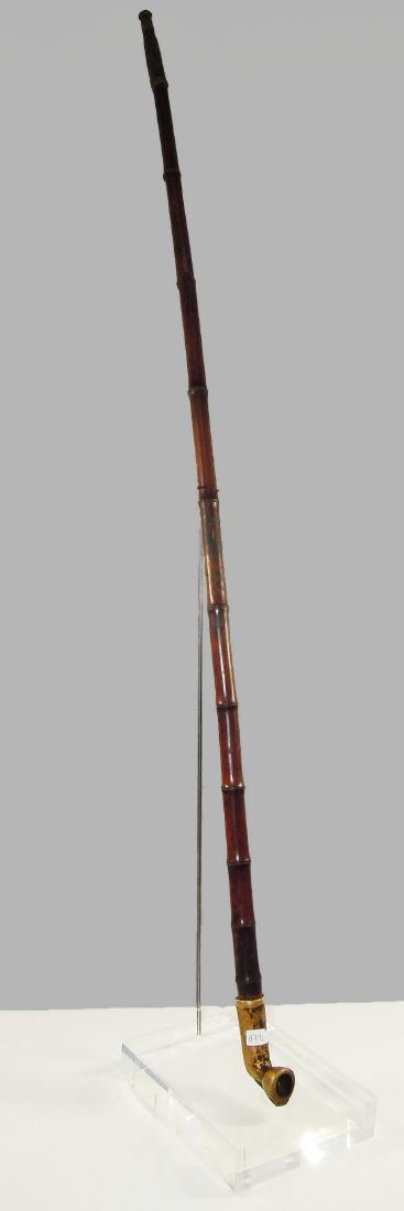 China Shanxi 1880 AD Ancient long pipe brass&Bamboo (1 of 7)