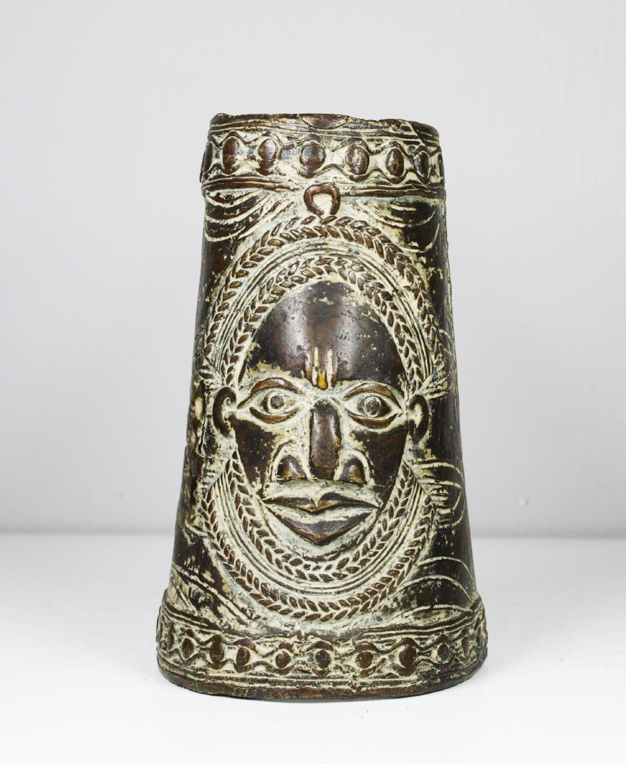 CARVED CEREMONIAL BRASS ANKLE MONEY YORUBA 1900AD (1 of 6)