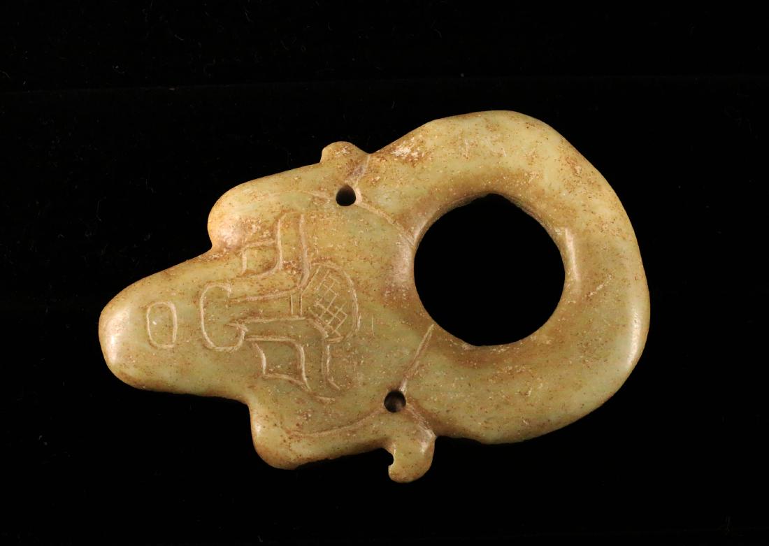 Handcarved jade in a ring form Archaic style 31 gr (1 of 2)