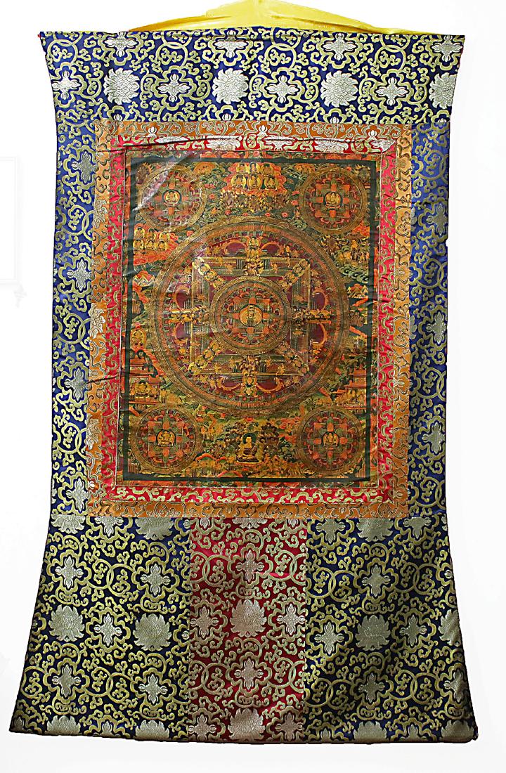 Tibet Handmade Old Mandala-Thangka Mahakala 150x100 cm. (1 of 2)