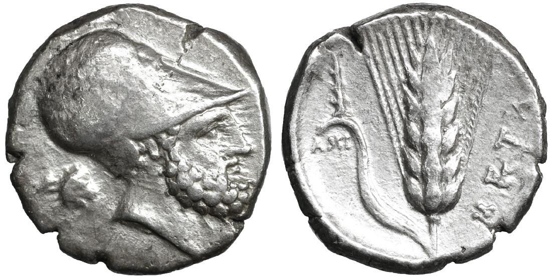 LUCANIA Metapontion Nomos 340-330 BC VF+. (1 of 1)