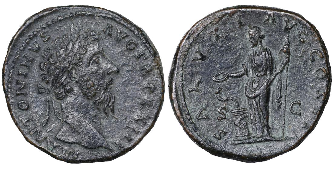 Marcus Aurelius 161-180 AD AE Sestertius XF (1 of 1)
