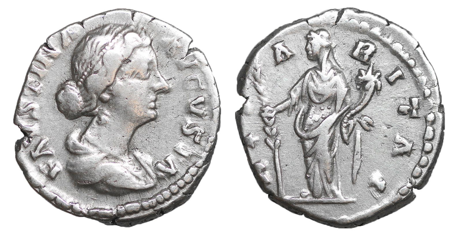 Faustina II Silver Denarius Rome AD 161 Roman empire (1 of 1)