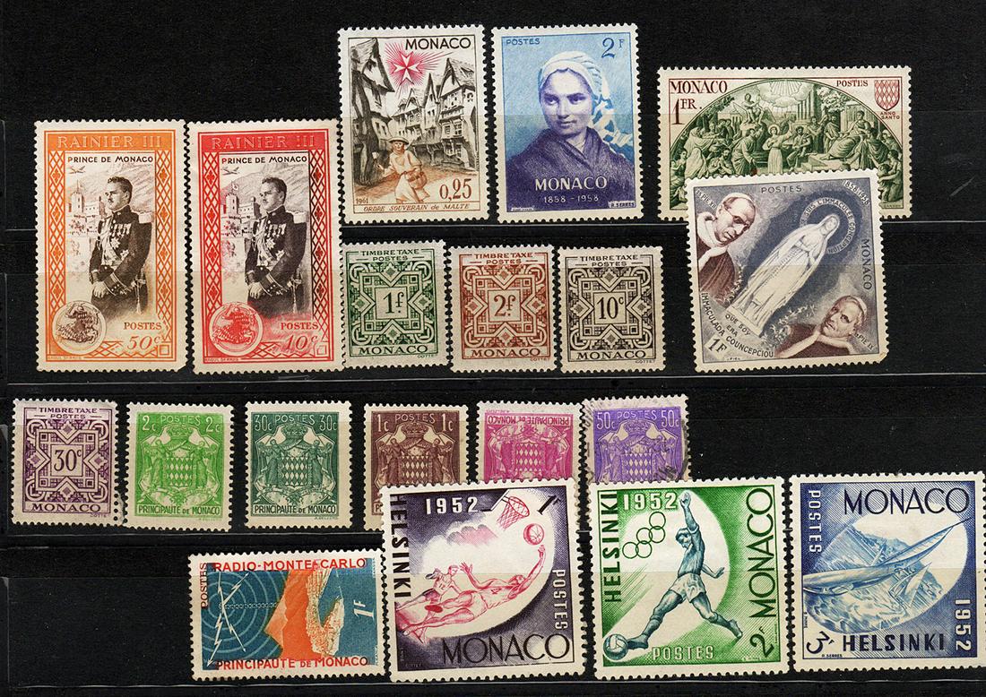 Monaco lot of 19 stamps 1952 (1 of 1)