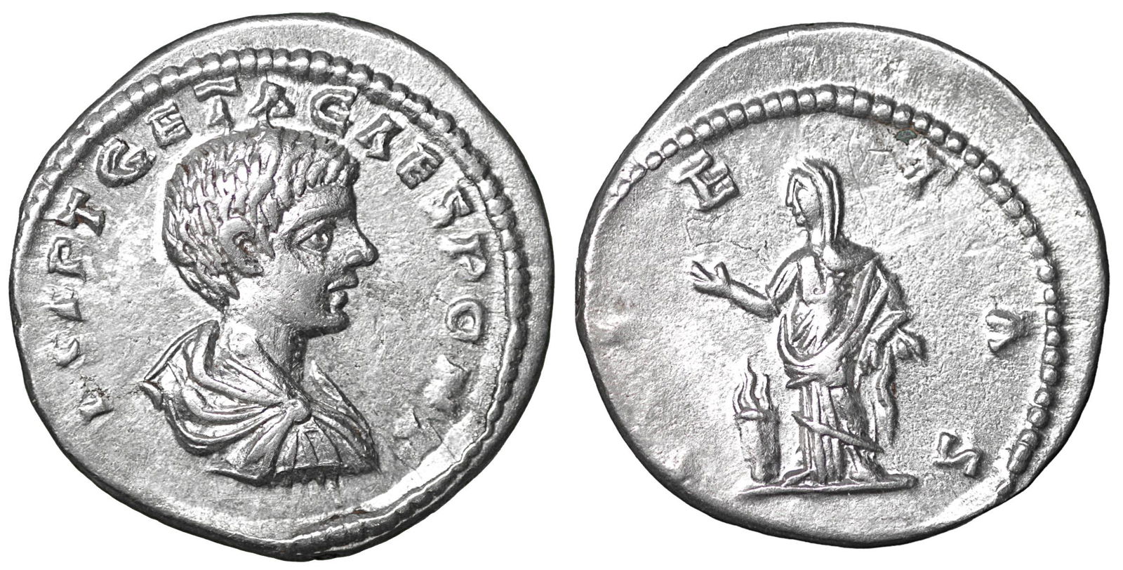 Geta as Caesar 198-209 AD Silver Denarius aUNC Roman (1 of 1)