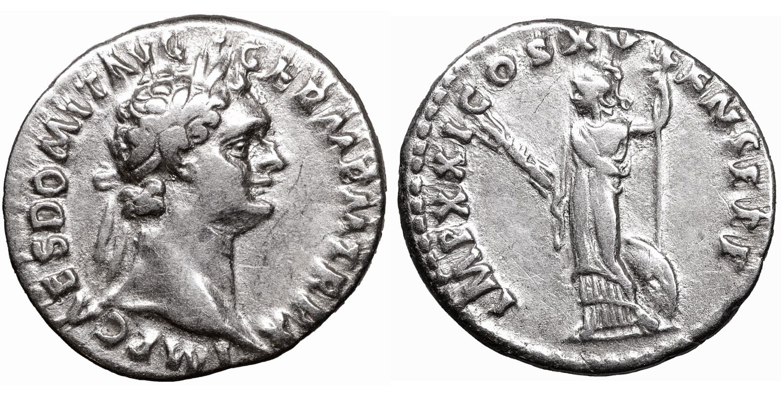 Domitian SilverDenarius 90-91 AD Roman Coins (1 of 1)