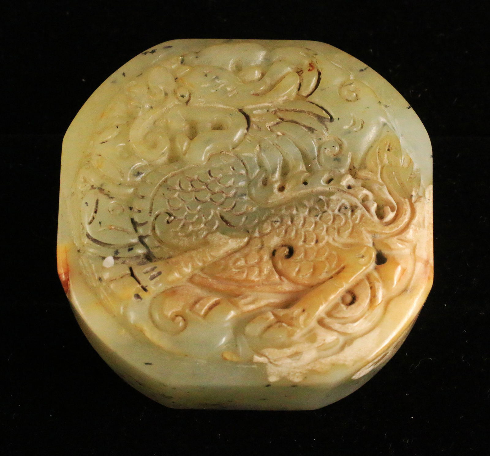 Iridescent jade seal Late Qing dynasty 107 gr. China (1 of 4)