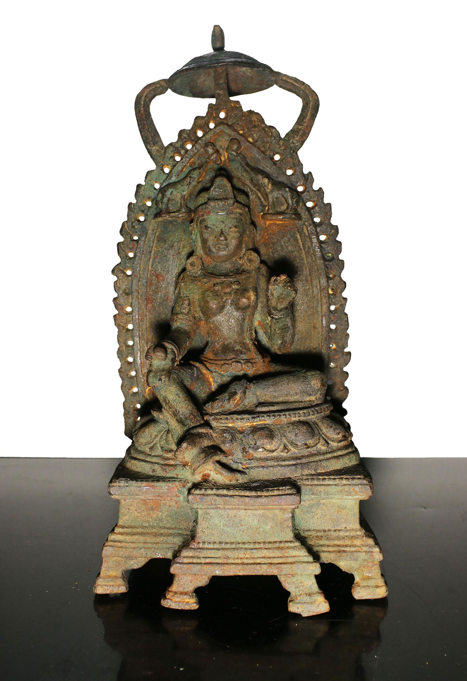 China Qing Dynasty 1800 AD Heavy Iron Guanyin temple (1 of 4)