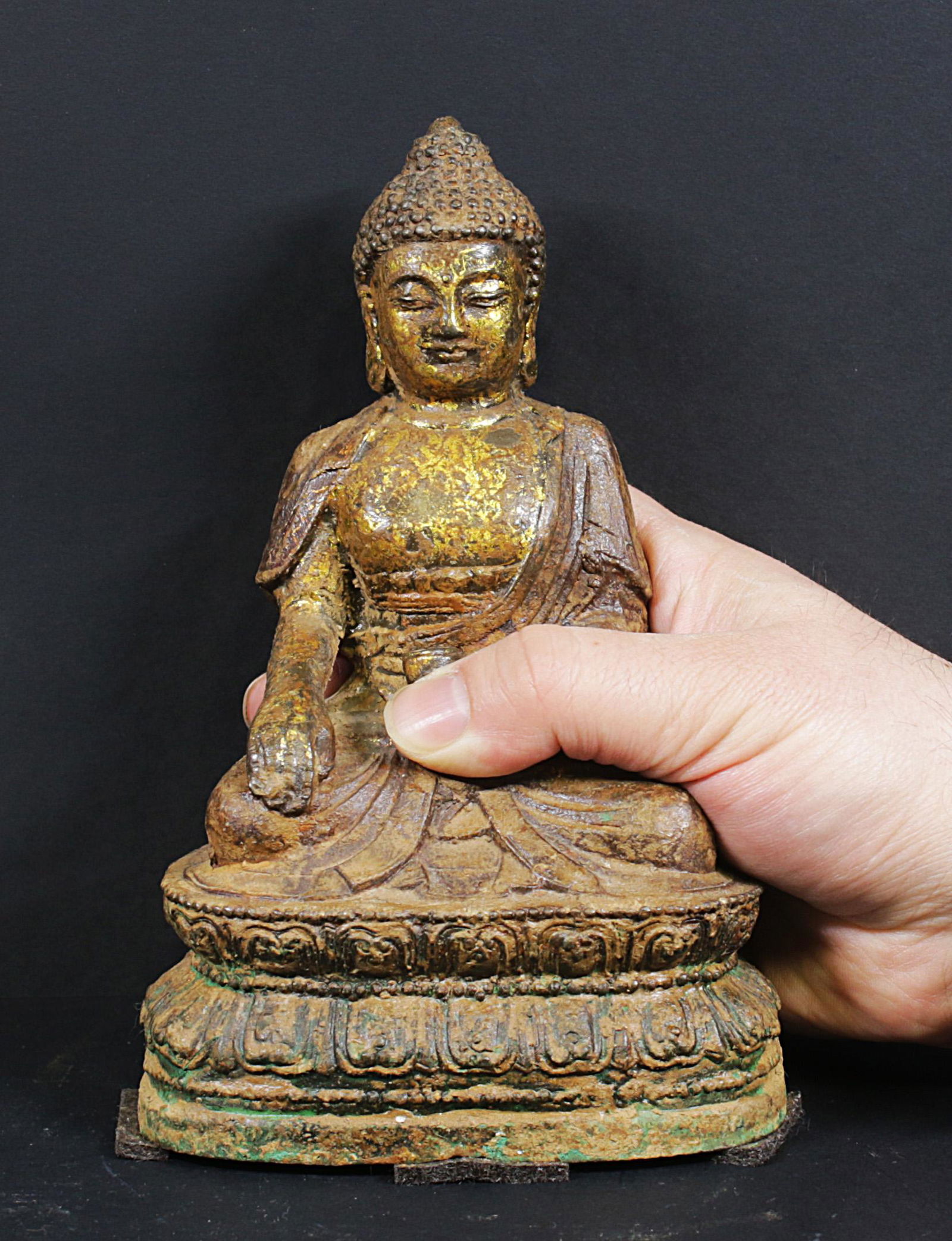 Tibet/China Bronze and Iron temple Buddha statue 1900 (1 of 7)
