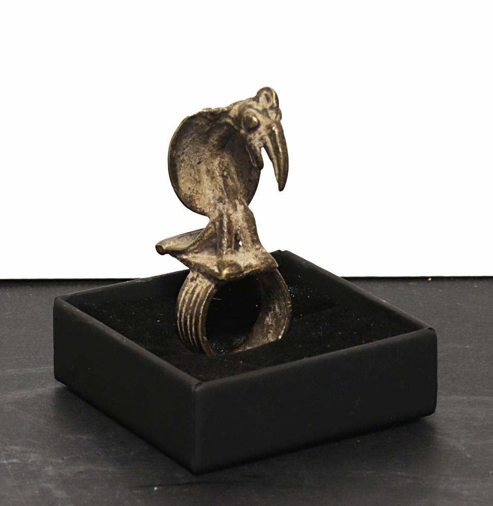 Mali Dogon Ring Stylized bird \ Cobra on top 1850 AD (1 of 8)