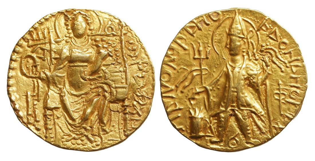 Kushan Empire Vashishka Gold Dinar Gandhara AD 247-267 (1 of 1)
