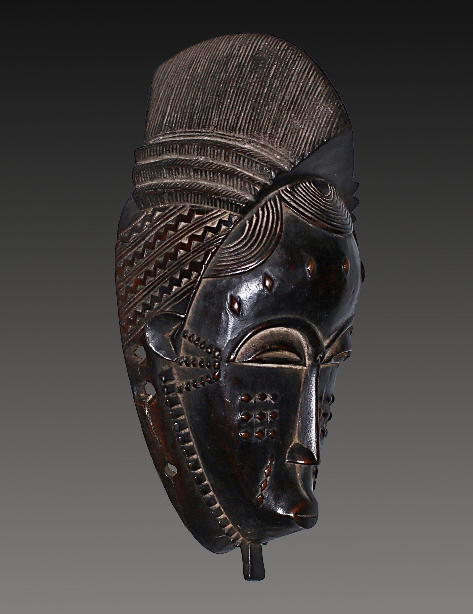 Ivory Coast Baule people. Old Ceremonial mask 1960 (1 of 3)